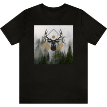 Charger l&#39;image dans la galerie, T-shirt &quot;Cerf&quot; Black Heather_Noir Moucheté
