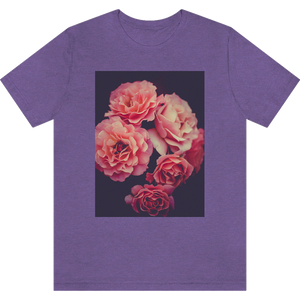 T-shirt "Roses de mon coeur" Heather Team Purple