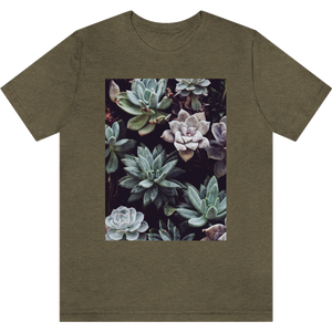 T-shirt "Succulentes" Heather Olive