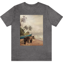 Load image into Gallery viewer, T-shirt &quot;Beach bear&quot; Deep Heather_Gris Profond Moucheté
