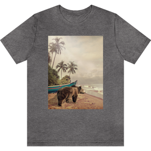 T-shirt "Beach bear" Deep Heather_Gris Profond Moucheté
