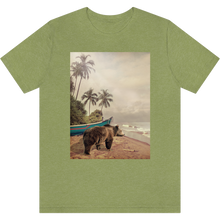 Load image into Gallery viewer, T-shirt &quot;Beach bear&quot; Heather Green_Vert Moucheté
