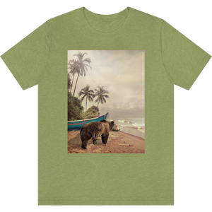 T-shirt "Beach bear" Heather Green_Vert Moucheté