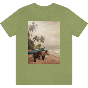 T-shirt "Beach bear" Heather Green