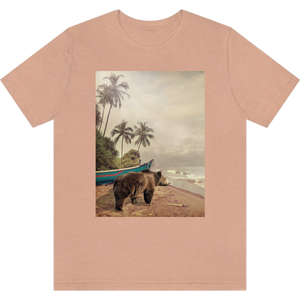 T-shirt "Beach bear" Heather Peach_Pêche Moucheté