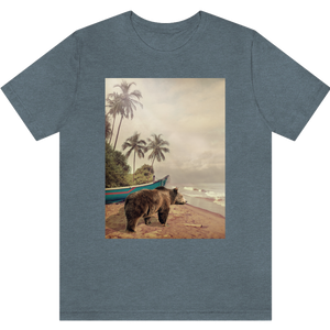 T-shirt "Beach bear" Heather Slate