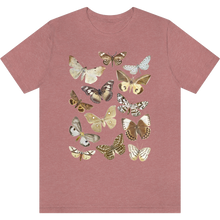 Charger l&#39;image dans la galerie, T-shirt &quot;Doux papillons&quot; Heather Mauve_Mauve Moucheté
