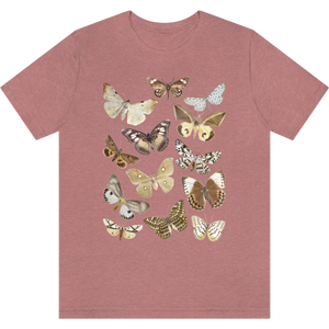 T-shirt "Doux papillons" Heather Mauve_Mauve Moucheté
