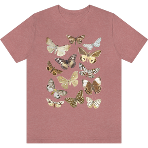 T-shirt "Doux papillons" Heather Mauve