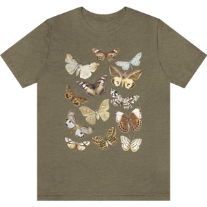 T-shirt "Doux papillons" Heather Olive