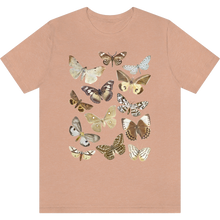 Load image into Gallery viewer, T-shirt &quot;Doux papillons&quot; Heather Peach_Pêche Moucheté
