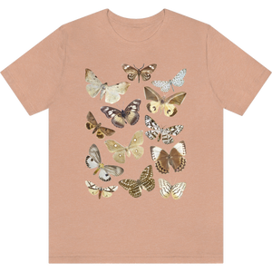 T-shirt "Doux papillons" Heather Peach_Pêche Moucheté