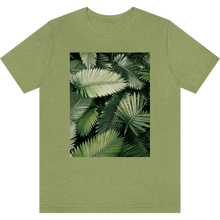 Load image into Gallery viewer, T-shirt &quot;Feuilles de palmiers&quot; Heather Green_Vert Moucheté
