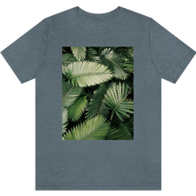 Load image into Gallery viewer, T-shirt &quot;Feuilles de palmiers&quot; Heather Slate_Ardoise Moucheté
