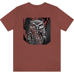T-shirt "Grand chef hibou" Heather Clay_Argile Moucheté