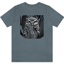 Load image into Gallery viewer, T-shirt &quot;Grand chef hibou&quot; Heather Slate_Ardoise Moucheté
