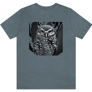 T-shirt "Grand chef hibou" Heather Slate_Ardoise Moucheté