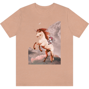 T-shirt "La licorne de Perceval" Heather Peach