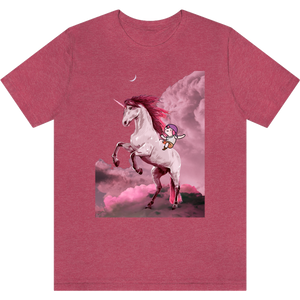 T-shirt "La licorne de Perceval" Heather Raspberry_Framboise Moucheté