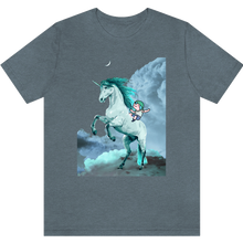 Load image into Gallery viewer, T-shirt &quot;La licorne de Perceval&quot; Heather Slate_Ardoise Moucheté
