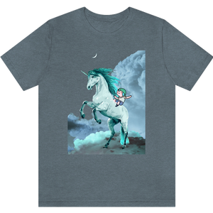 T-shirt "La licorne de Perceval" Heather Slate_Ardoise Moucheté