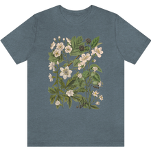 Charger l&#39;image dans la galerie, T-shirt &quot;Petites fleurs blanches&quot; Heather Slate_Ardoise Moucheté
