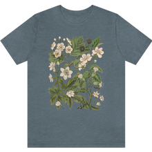 Load image into Gallery viewer, T-shirt &quot;Petites fleurs blanches&quot; Heather Slate
