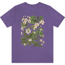 Charger l&#39;image dans la galerie, T-shirt &quot;Petites fleurs blanches&quot; Heather Team Purple
