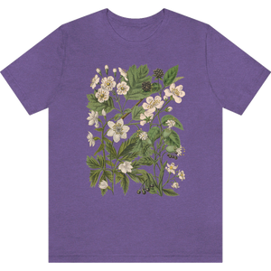 T-shirt "Petites fleurs blanches" Heather Team Purple