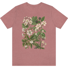 Charger l&#39;image dans la galerie, T-shirt &quot;Petites fleurs blanches&quot; Heather Mauve
