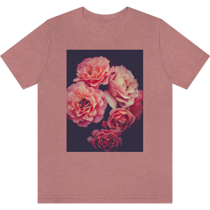 T-shirt "Roses de mon coeur" Heather Mauve