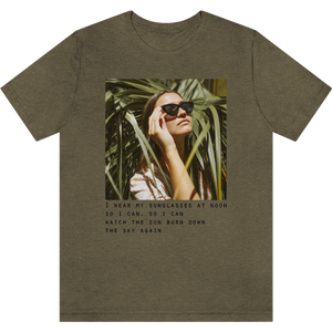 T-shirt "Sunglasses" Heather Olive_Vert Olive Moucheté